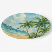 海トロピカルアイランドビーチ結婚式ありがとう ペーパープレート (アングル)