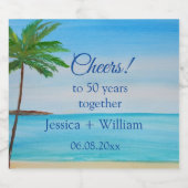 海トロピカルゴールデン結婚50周年 スパークリングワインラベル (シングルラベル)