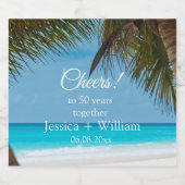 海トロピカルゴールデン結婚50周年 スパークリングワインラベル (シングルラベル)