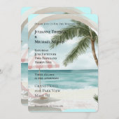 海トロピカルパーム結婚ツリー 招待状 (正面/裏面)