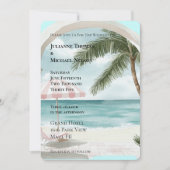海トロピカルパーム結婚ツリー 招待状 (正面)