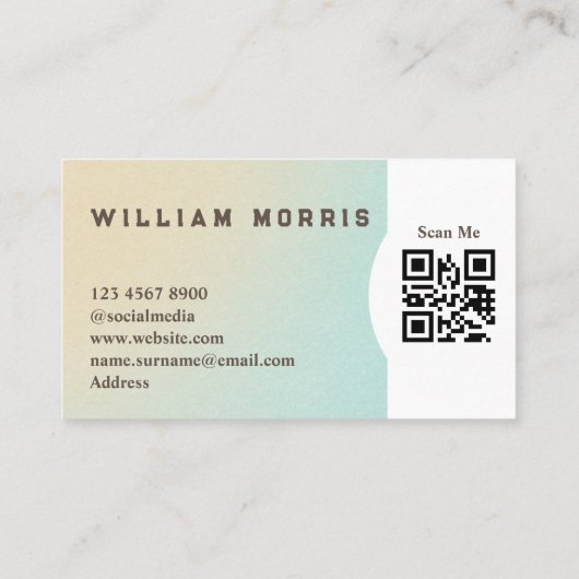 海トーンミニマルQRコードプロフェッショナル 名刺 (裏面)