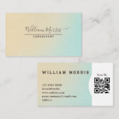 海トーンミニマルQRコードプロフェッショナル 名刺 (正面/裏面)