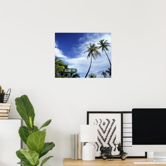 海ドライブの道路標識、南ビーチ、マイアミ、フローリド ポスター (ホームオフィス)