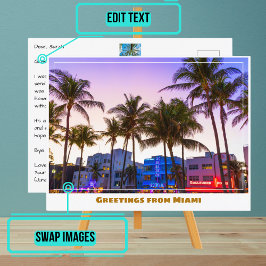 海ドライブアットナイトインマイアミビーチ ポストカード
