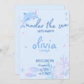 海ドルフィンアンダーザシー誕生日招待状 招待状 (正面/裏面)