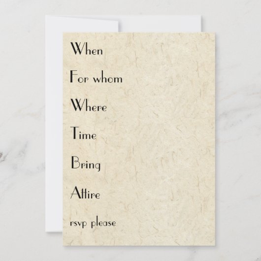 海ドルフィンシーウミガメブライダルシャワー招待状 招待状 (裏面)