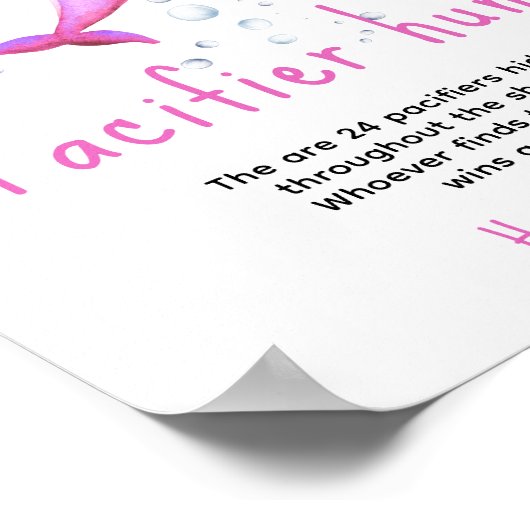 海ドルフィン – おしゃぶり狩りゲーム赤ちゃんシャワー ポスター (角)