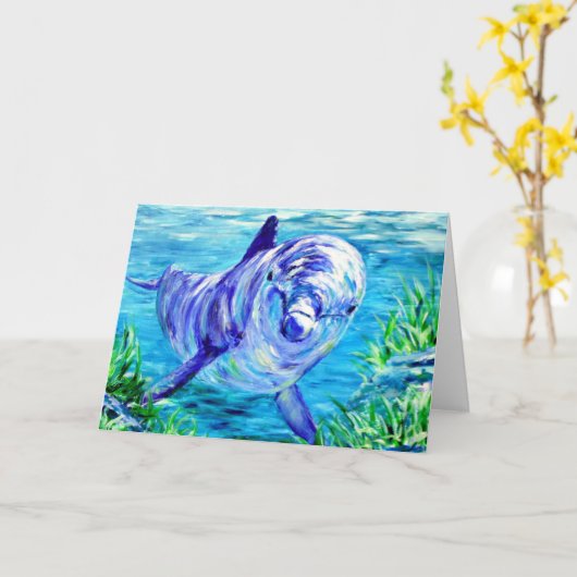 海ドルフ絵画ィンズドルフィンアンダーウォーター写真 カード (黄色い花)