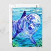 海ドルフ絵画ィンズドルフィンアンダーウォーター写真 ポストカード (正面/裏面)