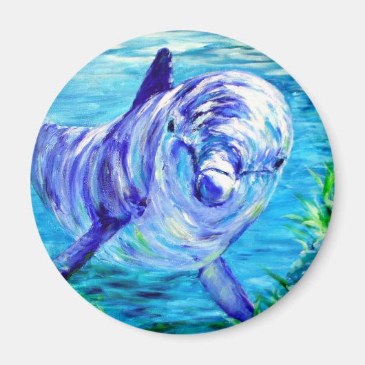 海ドルフ絵画ィンズドルフィンアンダーウォーター写真 マグネット (正面)