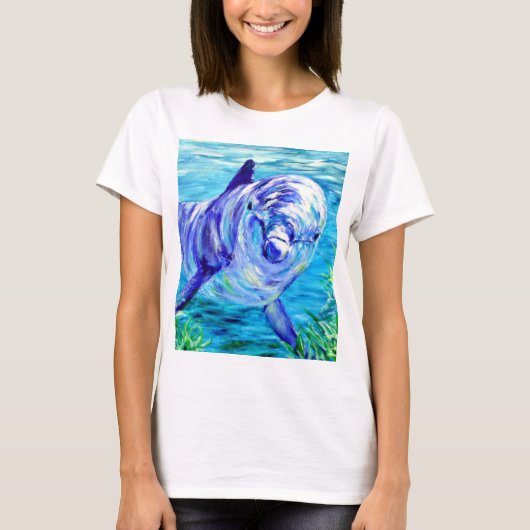 海ドルフ絵画ィンズドルフィンアンダーウォーター写真 Tシャツ (正面)