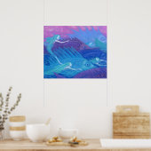 海ノマド、航海のファンタジーアートメルメイド&フィッシュ ポスター (キッチン)