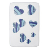 海ハート青と白のハート バスマット (正面縦)