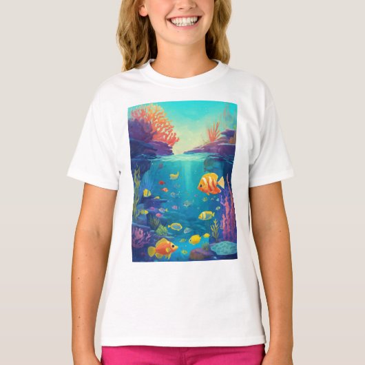 「海バレエ：動いている魚」 Tシャツ (正面)