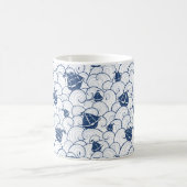 海パターンのヨット コーヒーマグカップ (中央)