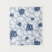 海パターンのヨット タペストリー (正面)