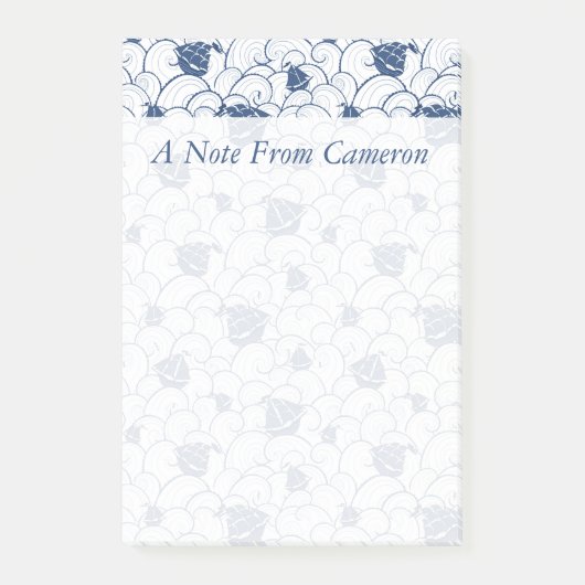 海パターン|のヨットはあなたの名前を加えます ポストイット (正面)