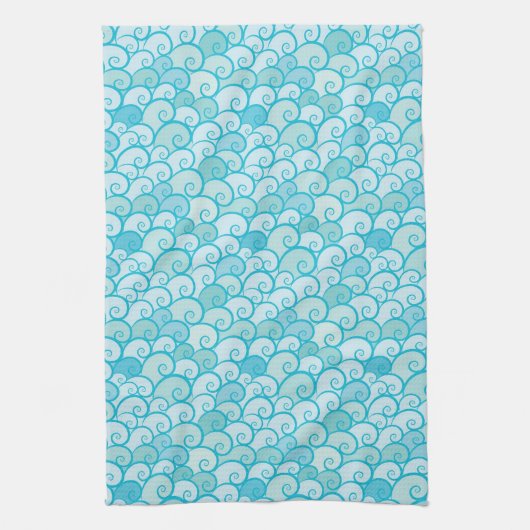 海パターン キッチンタオル (縦)