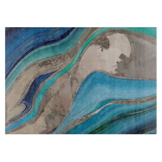 海パレットとトープ大理石 カッティングボード (正面)