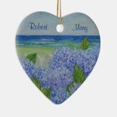 海パーソナライズされたのアジサイ セラミックオーナメント (右)