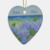 海パーソナライズされたのアジサイ セラミックオーナメント (左)