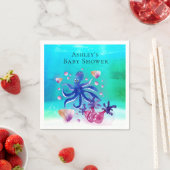 海パーソナライズされたの下でタコの紙ナプキン スタンダードカクテルナプキン (インサイチュ)