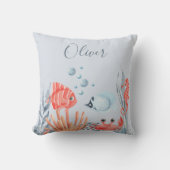海パーソナライズされたの下の子供たち クッション (正面)