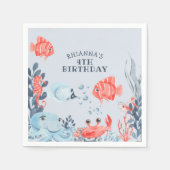 海パーソナライズされたの下の子供たち スタンダードカクテルナプキン (正面)