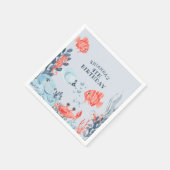 海パーソナライズされたの下の子供たち スタンダードカクテルナプキン (角)