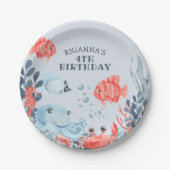 海パーソナライズされたの下の子供たち ペーパープレート (正面)
