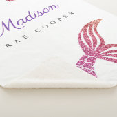 海パーソナライズされたの尾の下の人魚 シェルパブランケット (3/4)