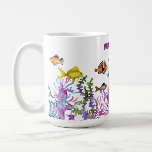 海パーソナライズされたの風景 コーヒーマグカップ (左)