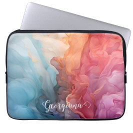 海パーソナライズされたカラフルアルコールインクに沈む ラップトップスリーブ