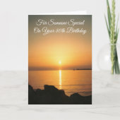 海パーソナライズされたサンセット80誕生日 カード (正面)