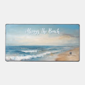 海パーソナライズされたビーチバケーションシーン デスクマット (正面)