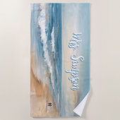 海パーソナライズされたビーチバケーションシーン ビーチタオル (正面)