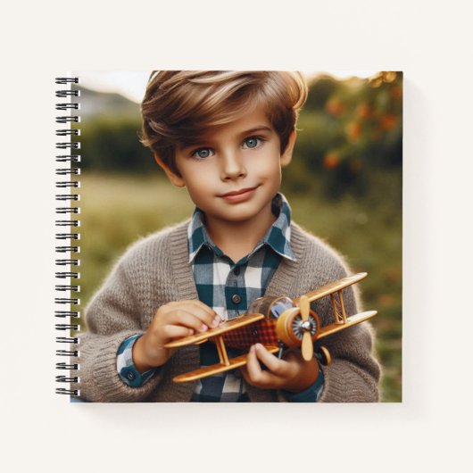 海パーソナライズされたブルーのフォトジャーナル ノートブック (正面)