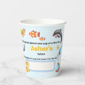 海パーソナライズされた下の再利用可能な海保護具 紙コップ (裏面)