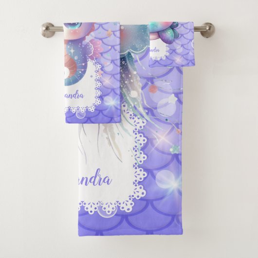 海パーソナライズされた下の水彩画 バスタオルセット (インサイチュ)