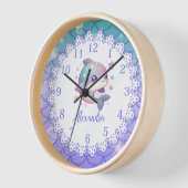 海パーソナライズされた下の水彩画 壁時計 (傾斜)