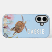 海パーソナライズされた亀の青の下で Case-Mate iPhoneケース (裏面 (横))