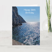 海パーソナライズされた写真90誕生日 カード (正面)