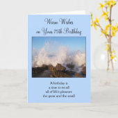 海パーソナライズされた撮影75誕生日 カード (黄色い花)