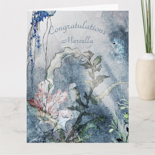 海パーソナライズされた沿岸の カード (正面)