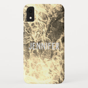 海パーソナライズされた海波ネイビー青自然水 iPhone XRケース