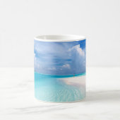 海パーソナライズされた海浜熱帯地域 コーヒーマグカップ (中央)