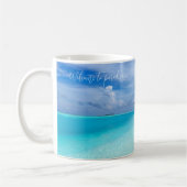 海パーソナライズされた海浜熱帯地域 コーヒーマグカップ (左)