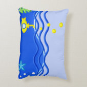 海パーソナライズされた潜水艦ビーチ アクセントクッション (裏面(縦))