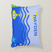 海パーソナライズされた潜水艦ビーチ アクセントクッション (正面(垂直))